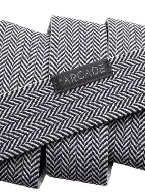 Arcade Belt Co. Herringbone Stretch Belt Charcoal Grey Black 1.5” OS